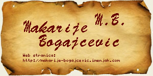 Makarije Bogajčević vizit kartica